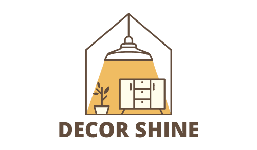 a logo of a room with a lamp and a plant